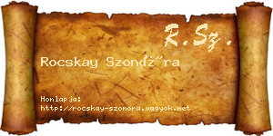 Rocskay Szonóra névjegykártya
